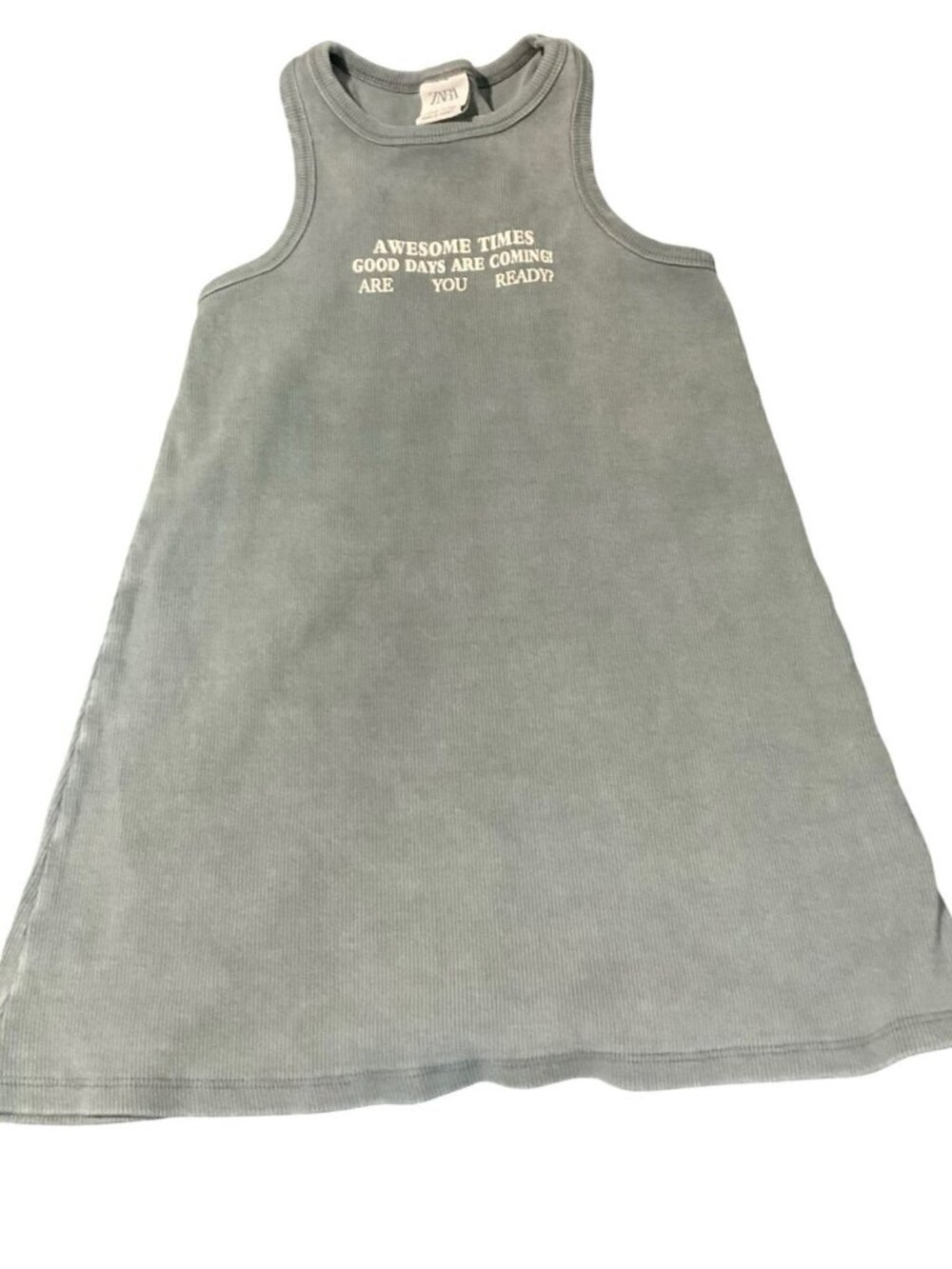 Zara Gray Sleeveless tank Dress long shirt Girls Size 6 A line